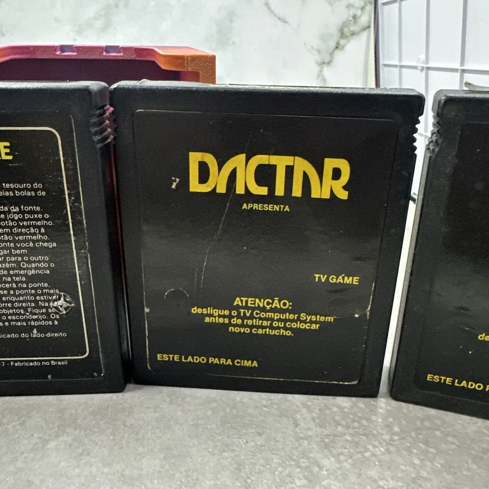 4x Dactar Atari 2600 Brazil South America Carts Commando Grand Prix Tennis NTSC